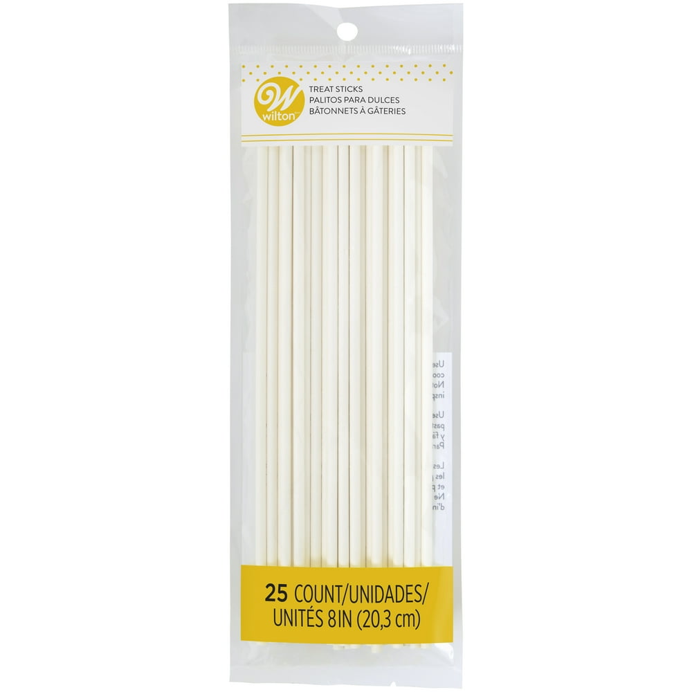 Wilton 8Inch White Treat Sticks, 25Count