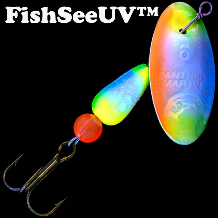 Panther Martin PMUV_9_OWB FishSeeUV Fishing Spinner Lure -  Orange/White/Blue - 9 (3/8 oz) 