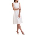 thumbnail image 2 of INSPIRE CHIC Women's Casual Summer Tank Dresses Crewneck Sleeveless A-Line Midi Dress with Pockets L White, 2 of 6