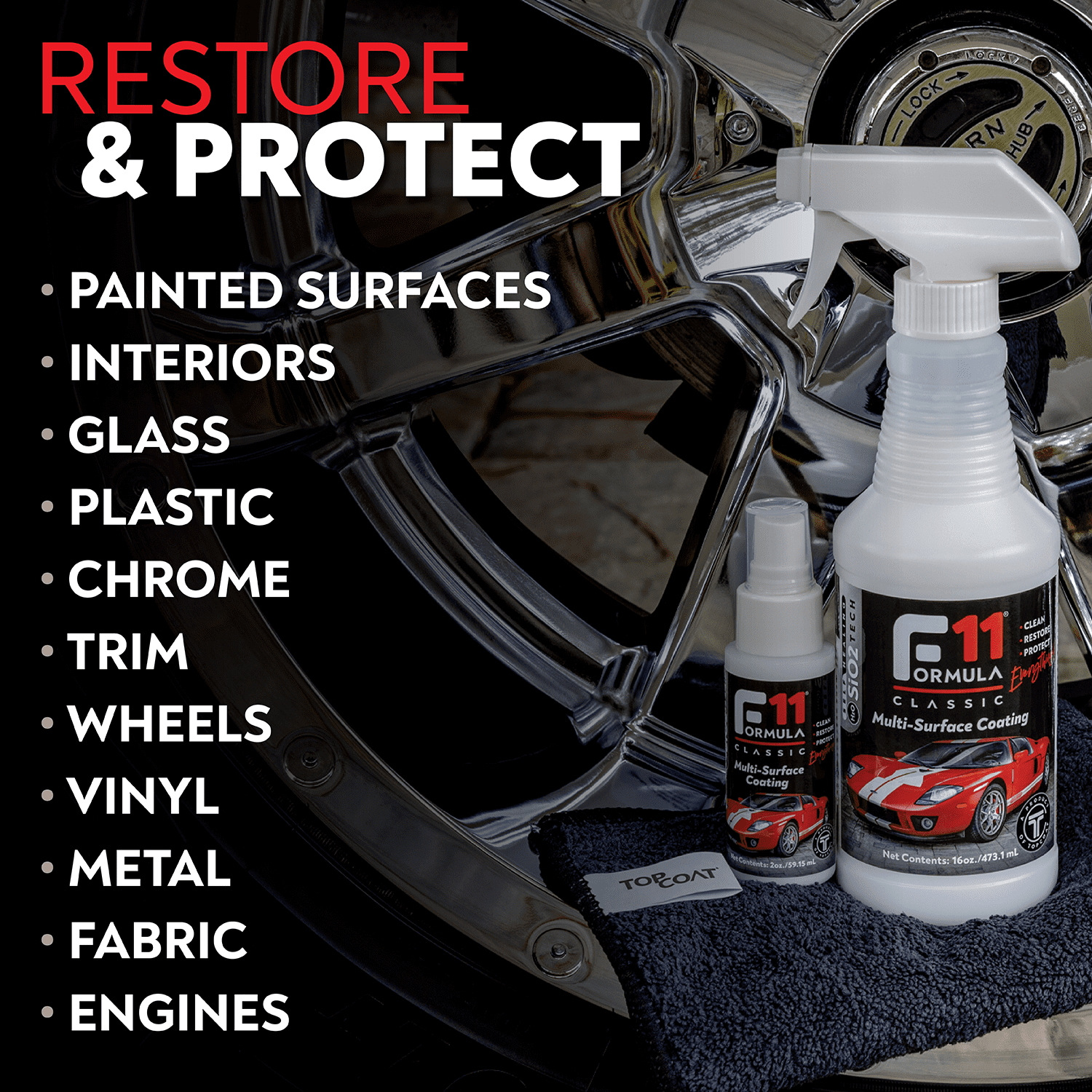 TopCoat F11 Polish & Sealer for Cars, Motorcycles, RVs, and More -  High-Performance Surface Sealant