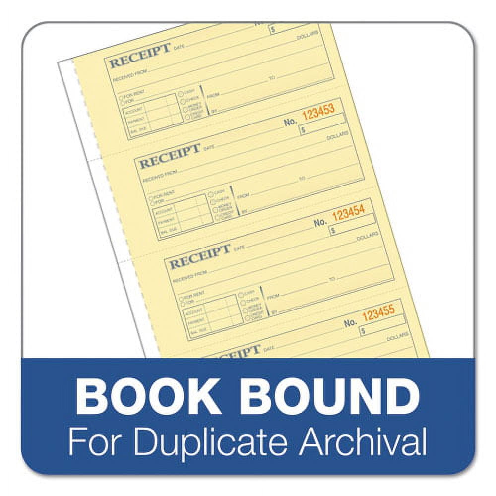 "Receipt Book, Three-Part Carbonless, 7.19 X 11, 4/page, 100 Forms | Bundle of 2 Each"