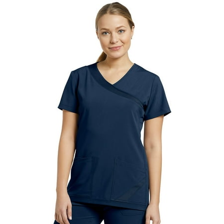 

White Cross FIT Women s 748 Mock Wrap Mesh Accent Top-Navy-Small