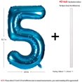 thumbnail image 2 of 40 Inch Blue Numbers 0-9 Birthday Party Decorations Helium Foil Mylar Number Balloon Digital 5, 2 of 4