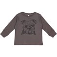 thumbnail image 3 of Inktastic English Bulldog Sketch Portrait Boys or Girls Long Sleeve Toddler T-Shirt, 3 of 5