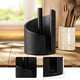 thumbnail image 5 of Soporte de madera para toallas de papel, soporte para servilletas, estable, redondo, para encimera, estilo rústico. Negro, 5 of 7