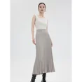thumbnail image 4 of Falda elegante de cintura alta con cintura elástica y drapeada, color blanco Lure, 60 piezas, falda plisada grande Ieli para mujer, ropa informal de moda, 4 of 5