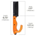 thumbnail image 5 of CRKT Razel Everyday Carry Fixed Blade Knife with Sheath: D2 Steel Plain Edge Blade, Orange G10 Handle, Molded Sheath, 4037ER, 5 of 6