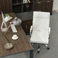 thumbnail image 2 of Modern Leather Conference Room Chair, High Back Home Office Chair – Adjustable Height Swivel Executive Computer Chair with Padded Seat & Armrest (White Frame with Gold Accents), 2 of 16