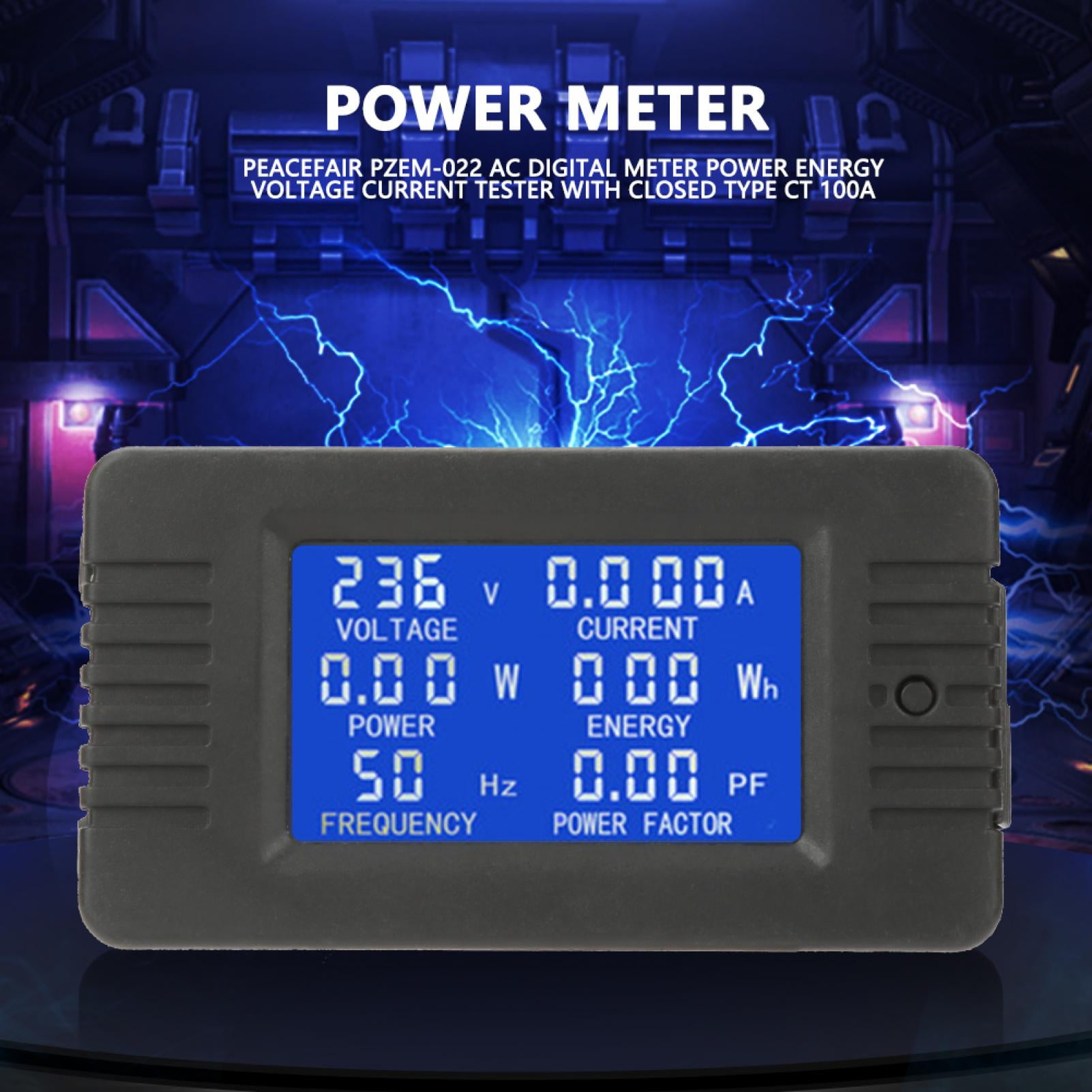 AC Digital Meter 100A LCD Display Multimeter Digital Meter with Closed Type CT Power Energy Voltage Current Frequency Test Black AC Digital Meter 100A LCD Display Multimeter Digital Meter with Closed Type CT Power Energy Voltage Current Frequency Test Black