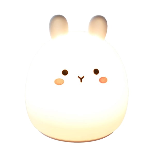 Inteprter Luz de golpeteo para niños con brillo ajustable, iluminación suave, luz nocturna de conejo bonita de silicona Iluminación y accesorios Tipo 3