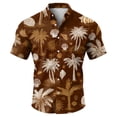 thumbnail image 6 of Domuza Hawaiian Shirt Men Short Sleeve Casual Trendy Button Up T Shirts Lounge Vacation Loose Fit Lightweight Tees Brown 4XL, 6 of 7