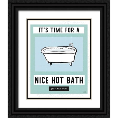 Averinos Melissa 12x14 Black Ornate Wood Framed with Double Matting Museum Art Print Titled - Hot Bath