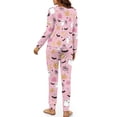 thumbnail image 3 of DISNIMO Ghost Bat Pumpkin Printed Women Pajama Set Long Sleeve Sleepwear with Long Pants Halloween Casual Loose Nightwear with Hairband Round Neck Loungewear Nightwear with Pockets, XL, 3 of 7
