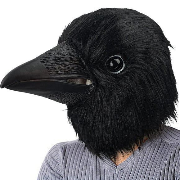 Realistic Black Crow Raven Head Latex Full Head for Party - Socially Acceptable and SEO Friendly