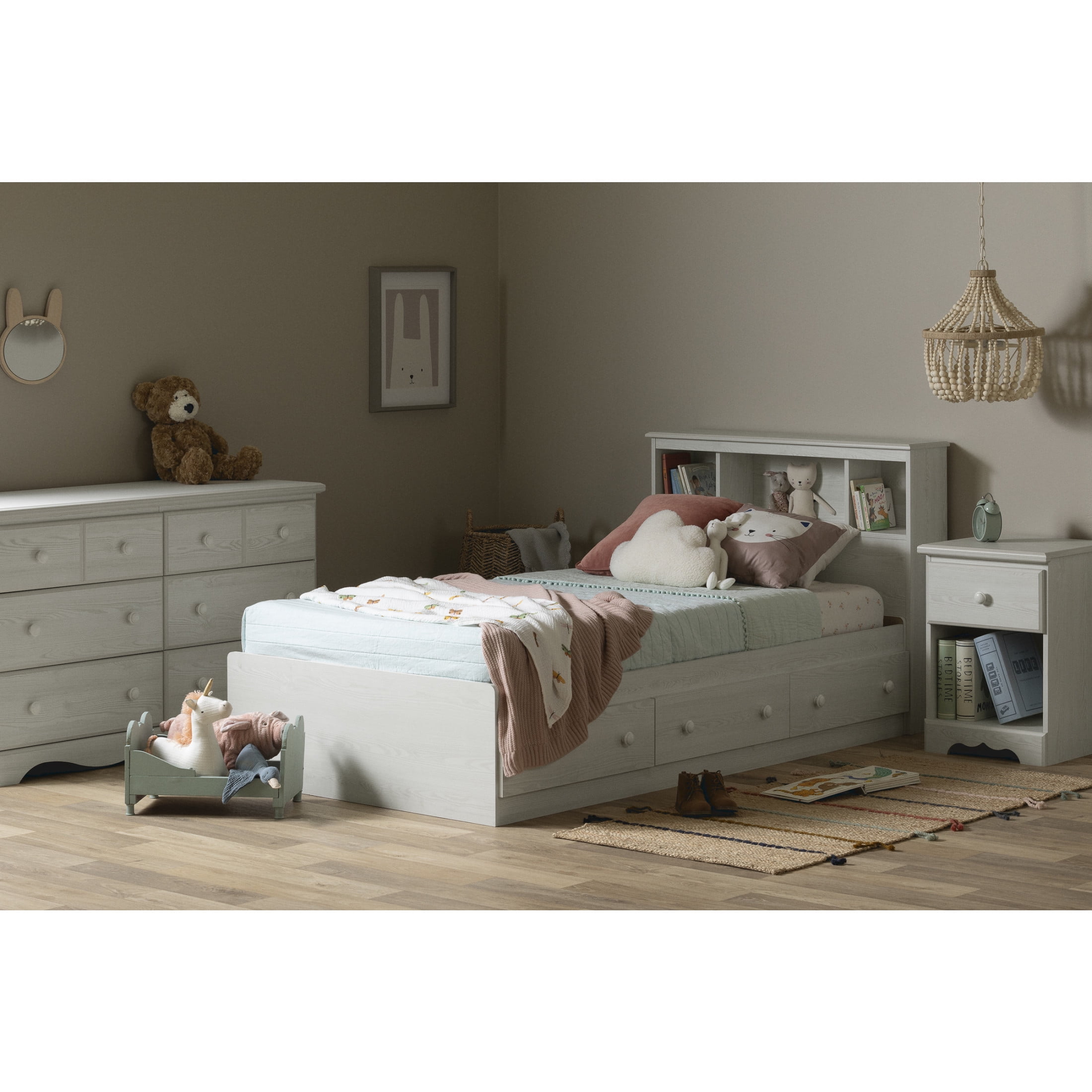 South Shore Summer Breeze, Coastal Headboard, Twin White