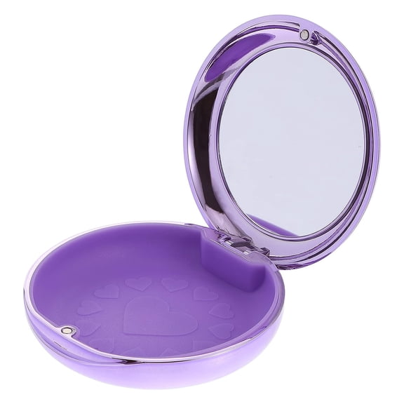 Retainer Case Denture Holder Box Orthodontic Case False Teeth Container with Hinge Lid for Household Travel Office Purple