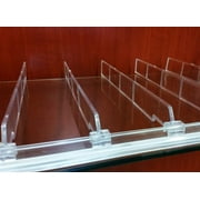 Universal Shelf Lip & Adjustable Depth Divider Kit, 20 Dividers Included for Each 48" L Adhesive Front Lip, 10 Lips, 200 1" H Dividers