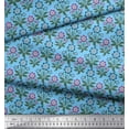 thumbnail image 3 of Soimoi Cotton Voile Fabric Leaves & Floral Artistic Print Fabric by The Yard 56 Inch Wide, 3 of 3