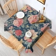 thumbnail image 2 of Pioneer Flower Floral Print Pattern Square Tablecloth,Waterproof Square Table Cover,Wipeable Spillproof Washable Table Cover for Home Kitchen Party Decor 60"x60"(152x152cm), 2 of 6