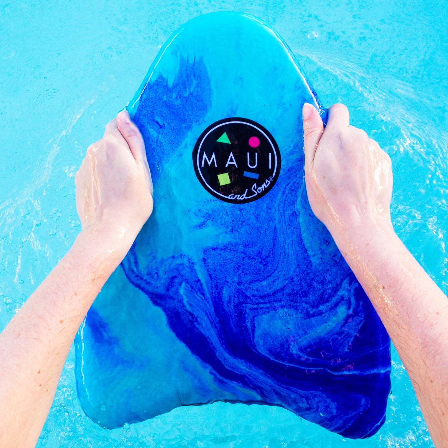 Maui and Sons 17 inch Light Weight Kickboard - Blue Swirl