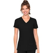 MED COUTURE Women V-Neck Racerback Top, Color: Black, Size: 2XL (8416-BLAC-2XL)