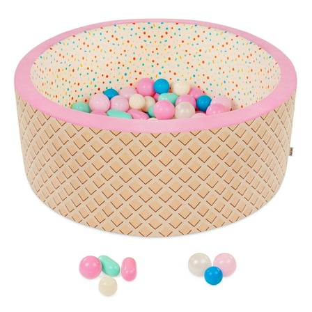 Battat Hop in Ball Pit Sweet Retreat Foam Ball Pit with 65  Balls and Washable Cover, Toddler and Indoor Preschool Toys