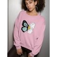 thumbnail image 2 of Half Butterfly Half Daisy Sweatshirt Women -Image by Shutterstock, Female 3X-Large, 2 of 4