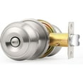 thumbnail image 1 of Satin Nickel Finish Lockset Keyless Privacy Interior Doors Bed and Bath Handle Levers, 1 of 6