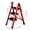 Three-step red, variant on Heavy-Duty 3 4 5-Step Portable Folding Ladder, Supports Up to 500 Lbs, Durable Metal Folding Ladder with Non-Slip Steps, Lightweight And Easy to Carry, Suitable for Home And Industrial Use