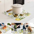 thumbnail image 4 of Dish Drying Mat for Kitchen Countertop, Summer Lemon Absorbent Microfiber Dish Mat Reversible Quick Dry Non Slip Draining Mat Kitchen Drying Pad for Dishes, Utensils 16x18 Inch Purple Yellow Flowers, 4 of 9