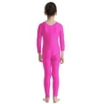 thumbnail image 3 of Aislor Kids Girls Long Sleeve Bodysuit Full Body Unitard Ballet Dance Gymnastics Leotard Dancewear Rose 10-12, 3 of 7