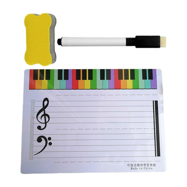 Reusable Music Staff Whiteboard Double Sided Classroom Teaching Aid Erasable Surfaces Ideal For Piano Guitar Lessons