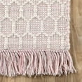 thumbnail image 3 of nuLOOM Wylie Honeycomb Wool Fringe Area Rug, 9' x 12', Wylie Baby Pink, 3 of 5