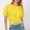 Yellow, variant on T-Shirt Women Short Sleeves Crew Neck Basic Tee Shirt Spring Tops Trendy Womens Clothes