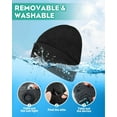 thumbnail image 4 of 2 Pack Bluetooth Beanie Hat with Light, 5 LED Rechargeable Headlamp Cap with Wireless Headphones, Winter Knitted Bluetooth Hat, Women Men Gift Stocking Stuffers for Dad Father Husband, 4 of 7