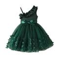 thumbnail image 2 of YTCAMLO Floral Butterfly Girls Tutu Dress Trendy Sleeveless Sundress Layered Princess Party Dress Lightweight Flowy A-line Dress, Green2 3-4 Years, 2 of 5