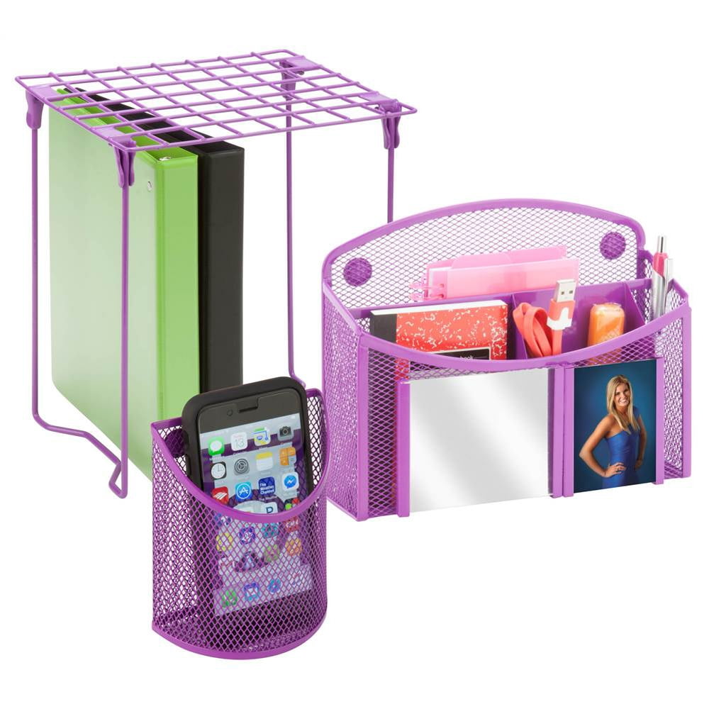 3Pc Locker Organization Kit in Purple