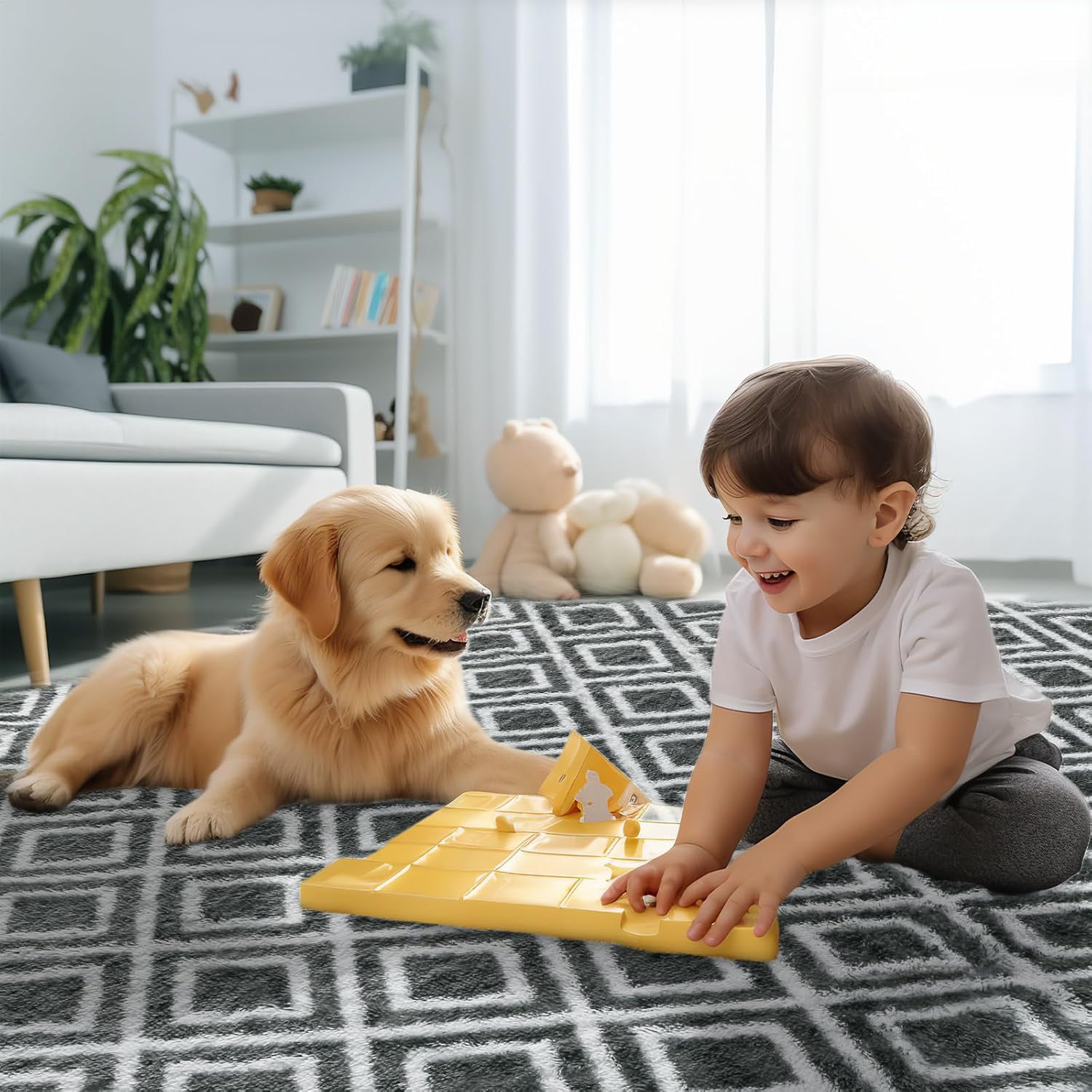Sanmadrola Area Rug for Bedroom,4'X5.3',Fluffy Shag Rug for Living Room,Furry Carpet for Kids Room,Shaggy Throw Rug for Nursery Room,Fuzzy Plush Rug Carpet,Rectangle,Cute Room Decor for Baby