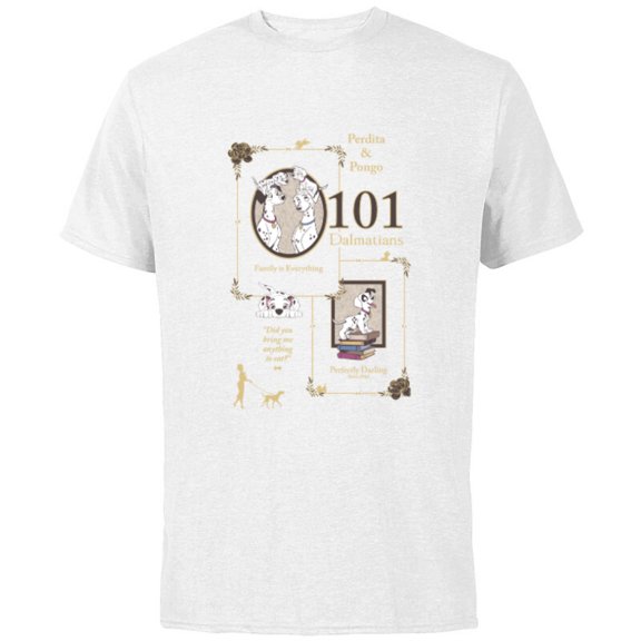 Disney 101 Dalmatians Perdita & Pongo Family is Everything - Short Sleeve Cotton T-Shirt for Adults - Customized-White