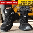 thumbnail image 4 of Men's Steel Toe Safety Boots,Non Slip Ankle Protection Safety Shoes,Puncture-Resistant Work Shoes for Factory|Construction|hiking|Outdoor,Black Size 9.5, 4 of 10