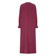 thumbnail image 5 of HAiming Women's Ruffled Long Sleeve Maxi Dress 2025 Fall Winter Casual Solid Color Round Neck Loose Oversized Dresses, 5 of 6