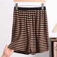 thumbnail image 2 of Lenpel Women's Plus Size Pajama Shorts Striped Elastic Waist Soft Comfy Lounge Sleep Shorts Cozy Pj Bottoms with Pockets, 2 of 3