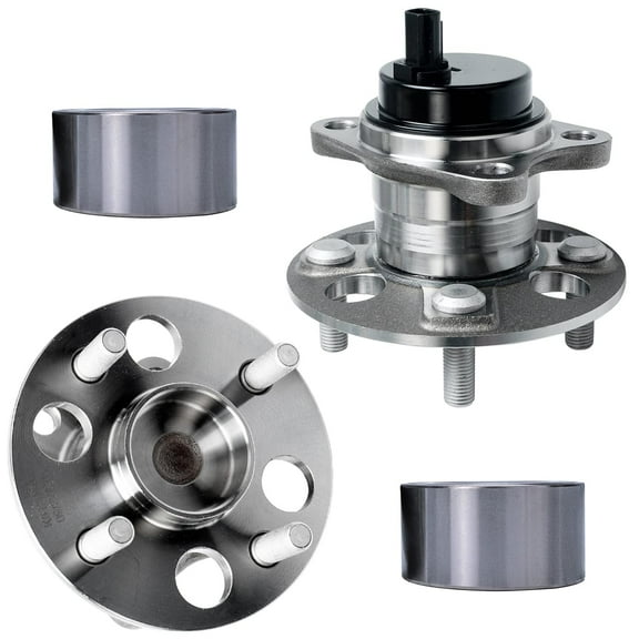 Detroit Axle Replacement for 2007-2013 Toyota Yaris, 2012-2013 Prius C (4 Wheel ABS) Front Wheel Bearing & Rear Wheel Hub Bearing Assembly - 4pc Set