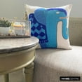 thumbnail image 4 of The HomeCentric Toss Pillow Covers Couch Pillow&nbsp;Cases Pillow Covers Pack of 2 14x14 inch (35x35 cm) Blue Cotton Throw Pillow Covers Handmade Pillow Covers Traditional Animal Print - Blue Elephant, 4 of 10