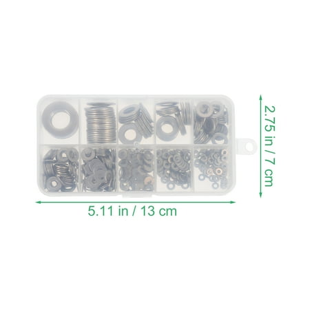 

NICEXMAS 1 Set 580Pcs M2-M12 Stainless Steel Flat Washers Practical Gaskets Kit (Silver)