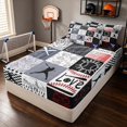 thumbnail image 3 of Manfei Sport Zipper Queen Comforter Set with Fitted Sheet and 2 Pillowcases, Baseball Game Zipper Bedding Set, Black Gray, 3 of 7