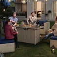 thumbnail image 3 of MRUAKA Outdoor Patio Furniture Set, 6-Piece Modular Sectional Sofa With Tea Table、Gas stove table and Free Cushion, PE Wicker Outdoor Conversation Set for Patio, Garden, Backyard,Navy, 3 of 11