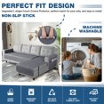 thumbnail image 4 of TAOCOCO L Shaped Couch Cover Sectional Sofa Cover Anti-Slip Pet Couch Cover with Chaise Lounge for Right Sectional Sofa L Shape Couch Slipcover, Large; Dark Gray, 4 of 7
