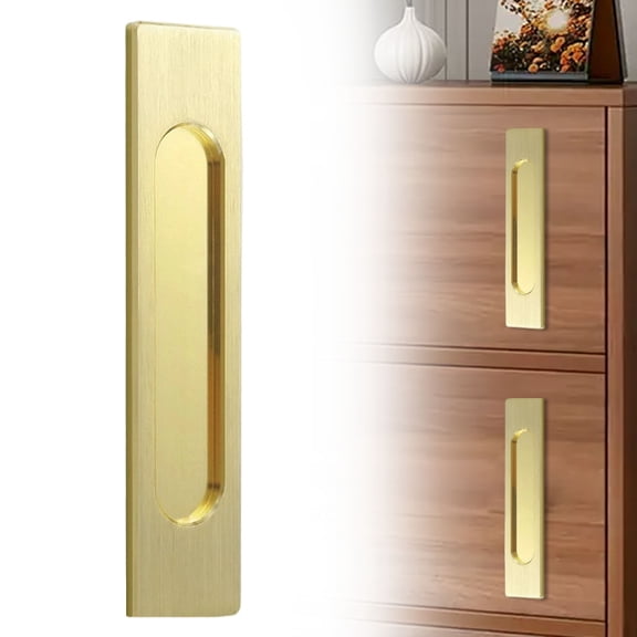 Ktoot 1Pc Self Stick Sliding Door Handles, Aluminum Alloy 4 Inch Self Adhesive Cabinet Knobs for Push-Pull Glass Barn Doors, Closets, Wardrobes, Windows