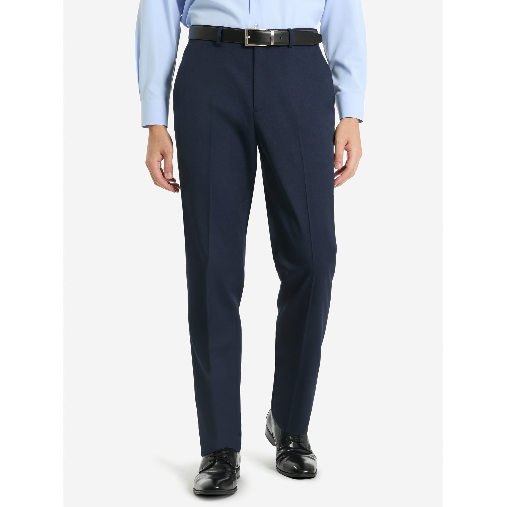 Chaps Flat Front Men's Navy Solid Classic Fit Tailored Suit Separate Pant, Sizes 30x30-38x32